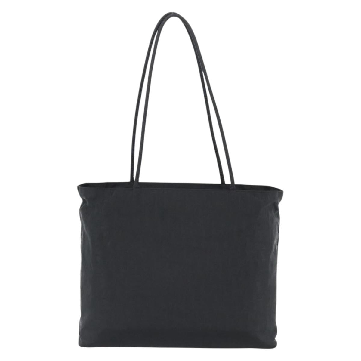 Christian Dior Trotter Canvas Tote Bag Nylon Black Silver Auth mr2779A