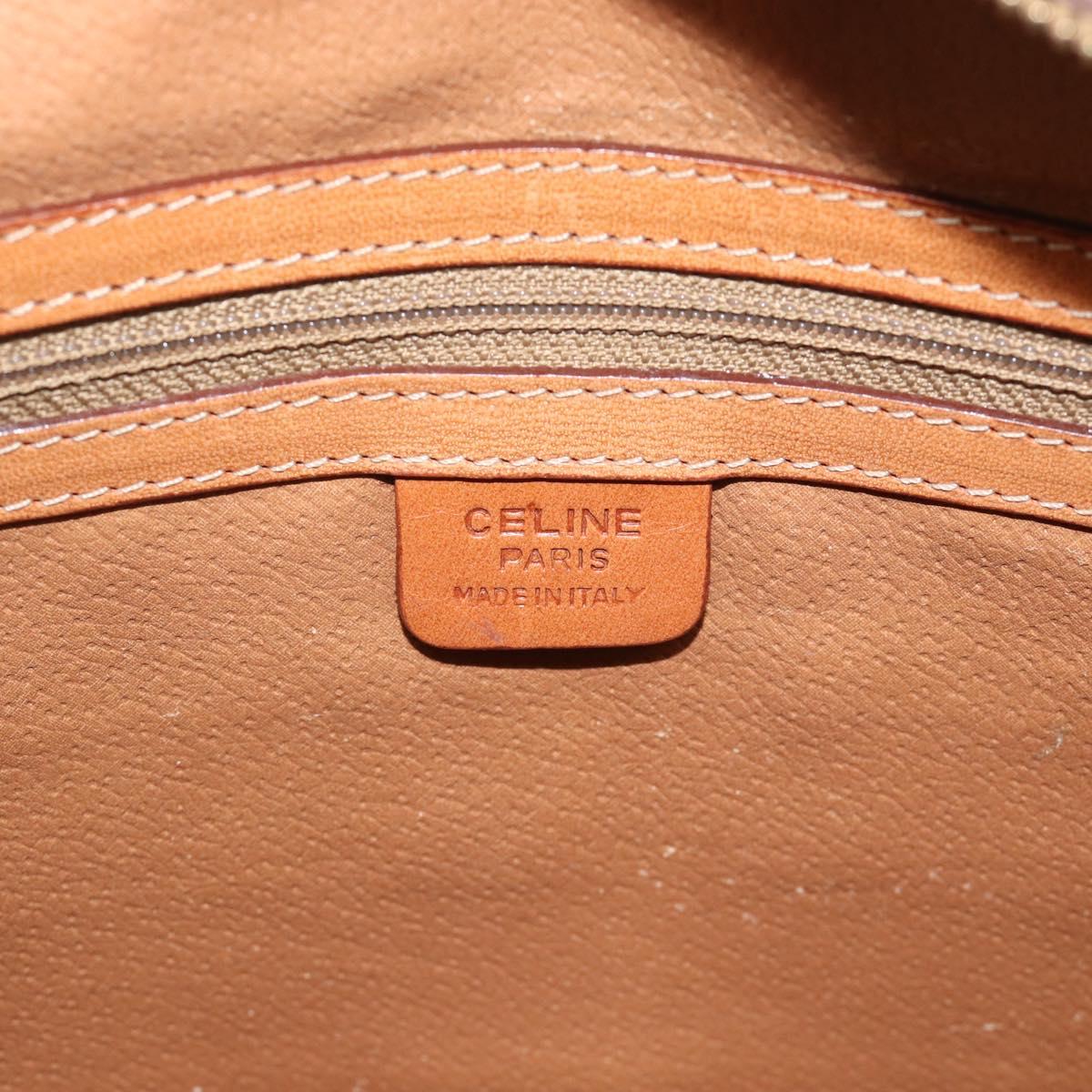 CELINE Macadam Canvas Hand Bag PVC Leather Brown Gold Auth mr2781