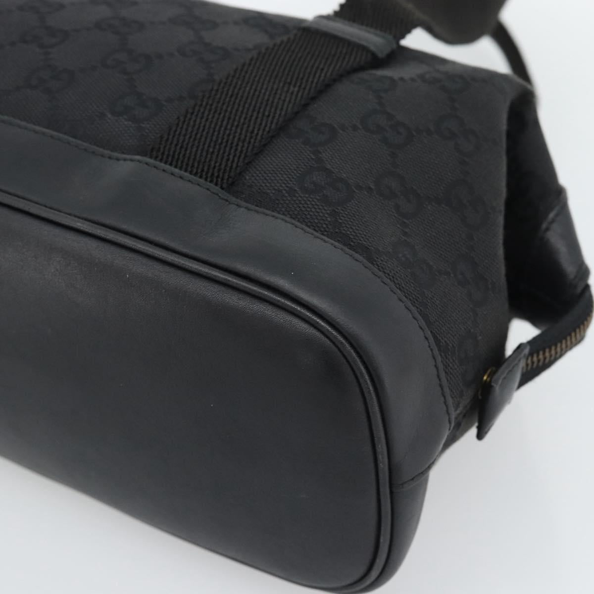 GUCCI GG Canvas Hand Bag Black Gold 92734 Auth mr2785A
