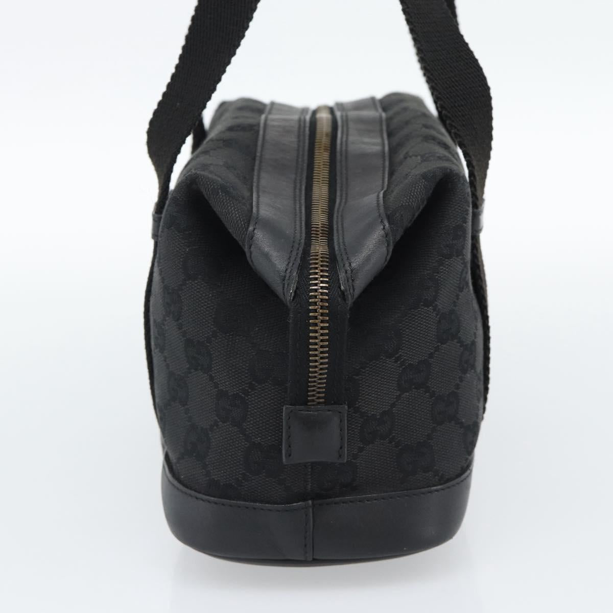 GUCCI GG Canvas Hand Bag Black Gold 92734 Auth mr2785A