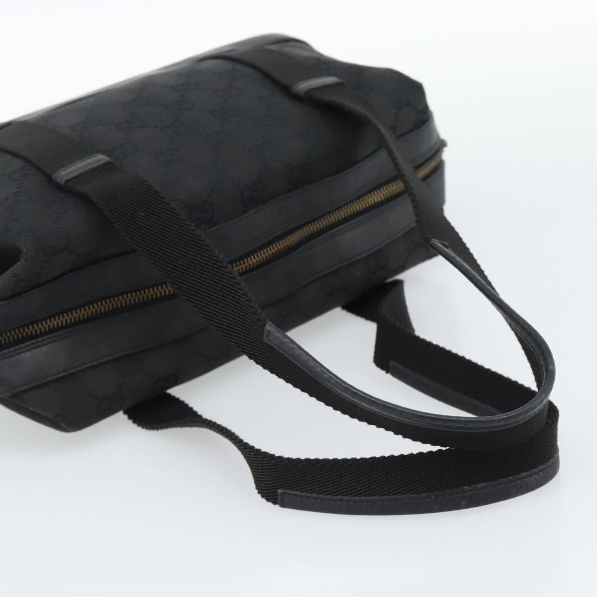 GUCCI GG Canvas Hand Bag Black Gold 92734 Auth mr2785A