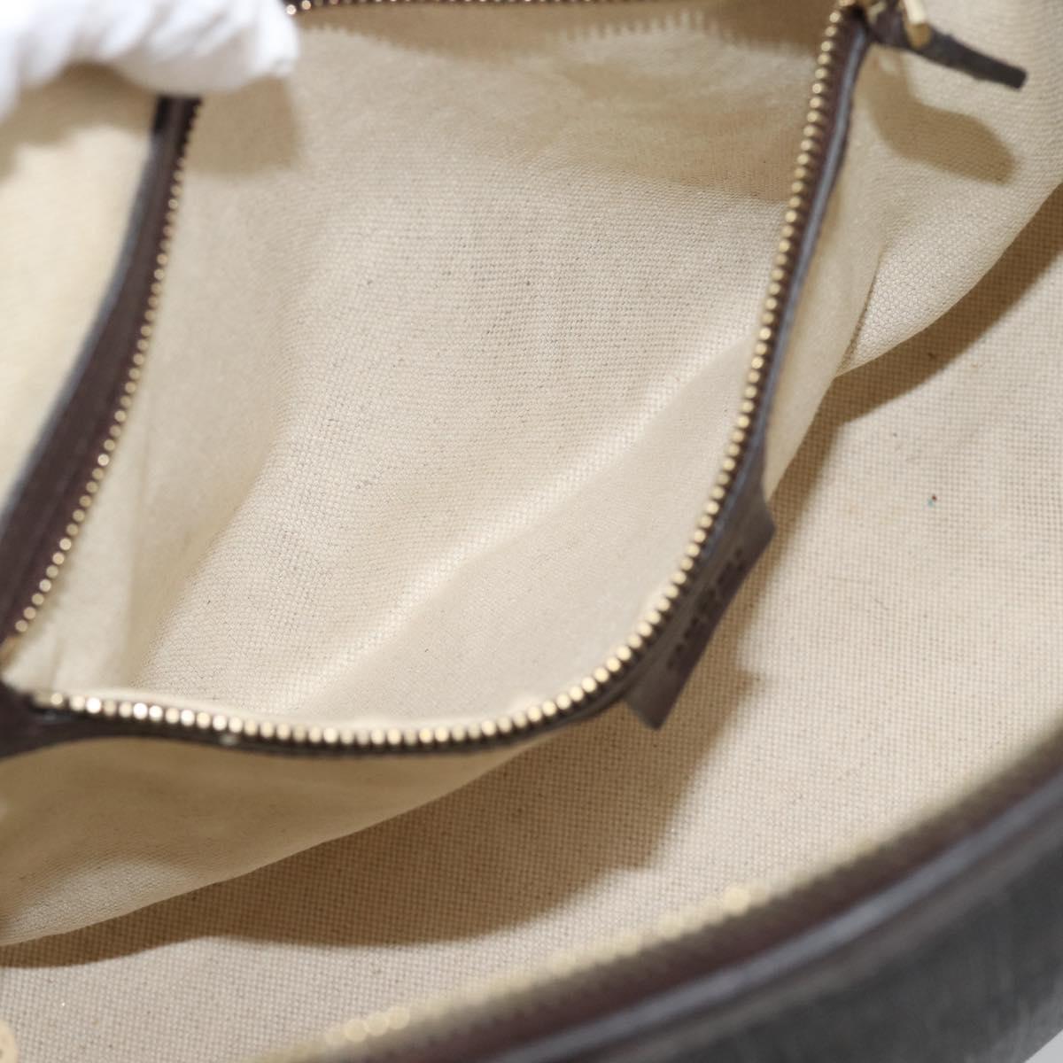 GUCCI Micro GG Supreme Hand Bag PVC Brown Gold 309617 Auth mr2786