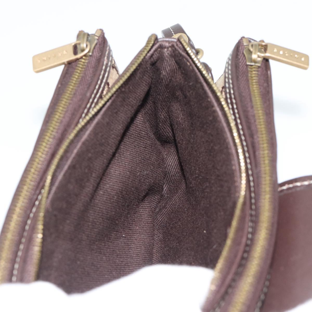 CELINE Macadam Canvas Hand Bag Brown Gold Auth mr2790V