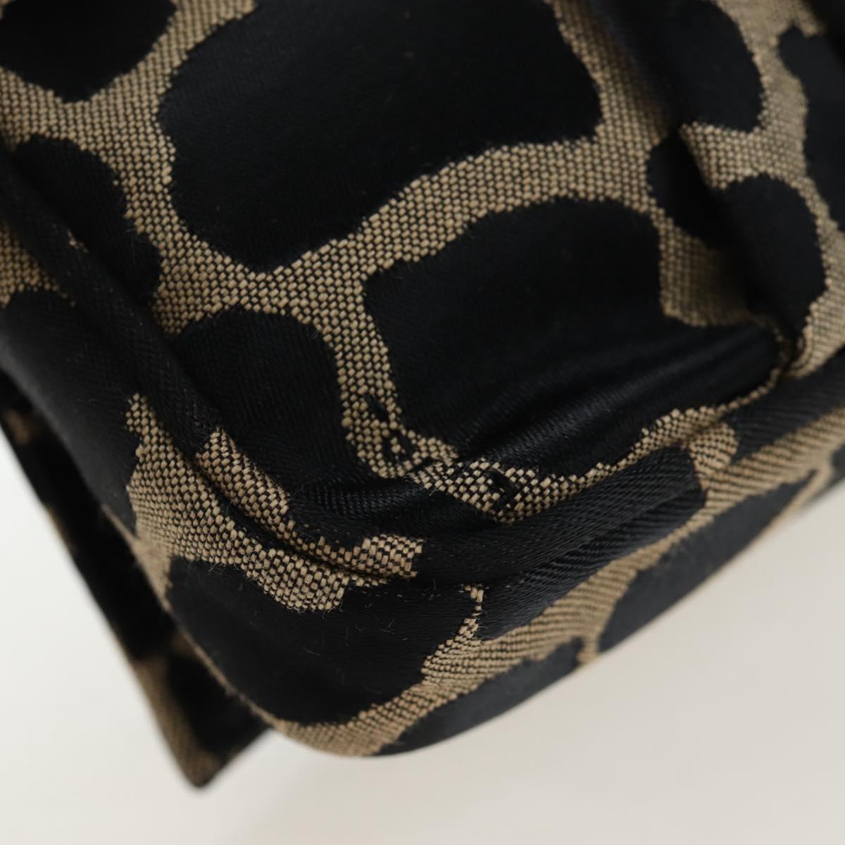 FENDI Mia Chain Shoulder Bag Nylon Black Gold Auth mr2793V