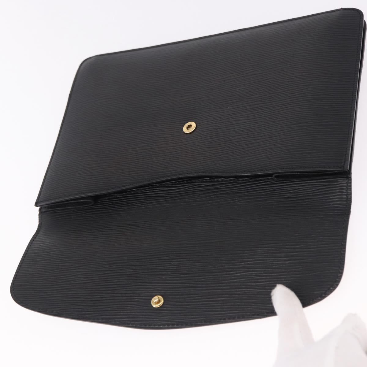 LOUIS VUITTON Epi Montaigne 27 Clutch Bag Black M52652 LV Auth mr2795