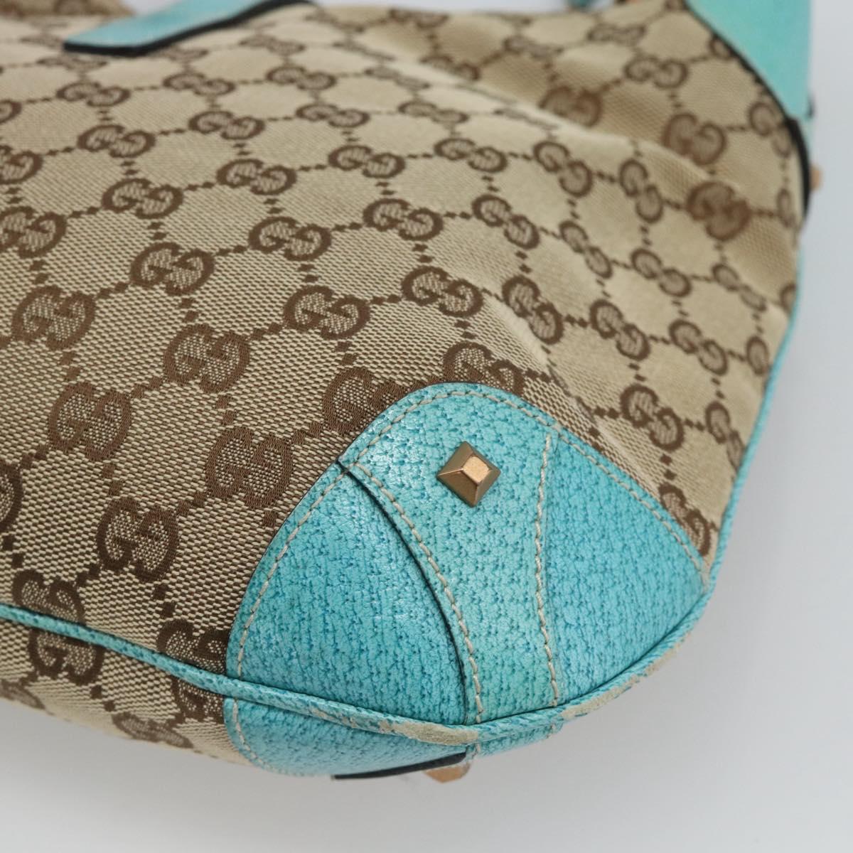 GUCCI GG Canvas New Jackie Shoulder Bag Brown Gold 120888 Auth mr2796V