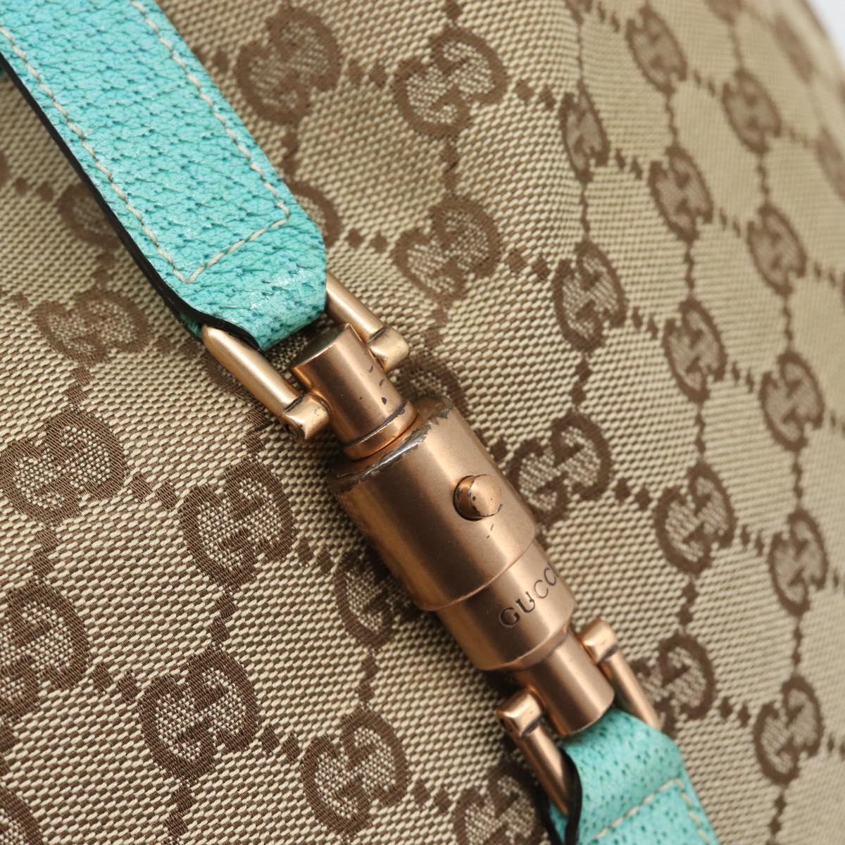 GUCCI GG Canvas New Jackie Shoulder Bag Brown Gold 120888 Auth mr2796V