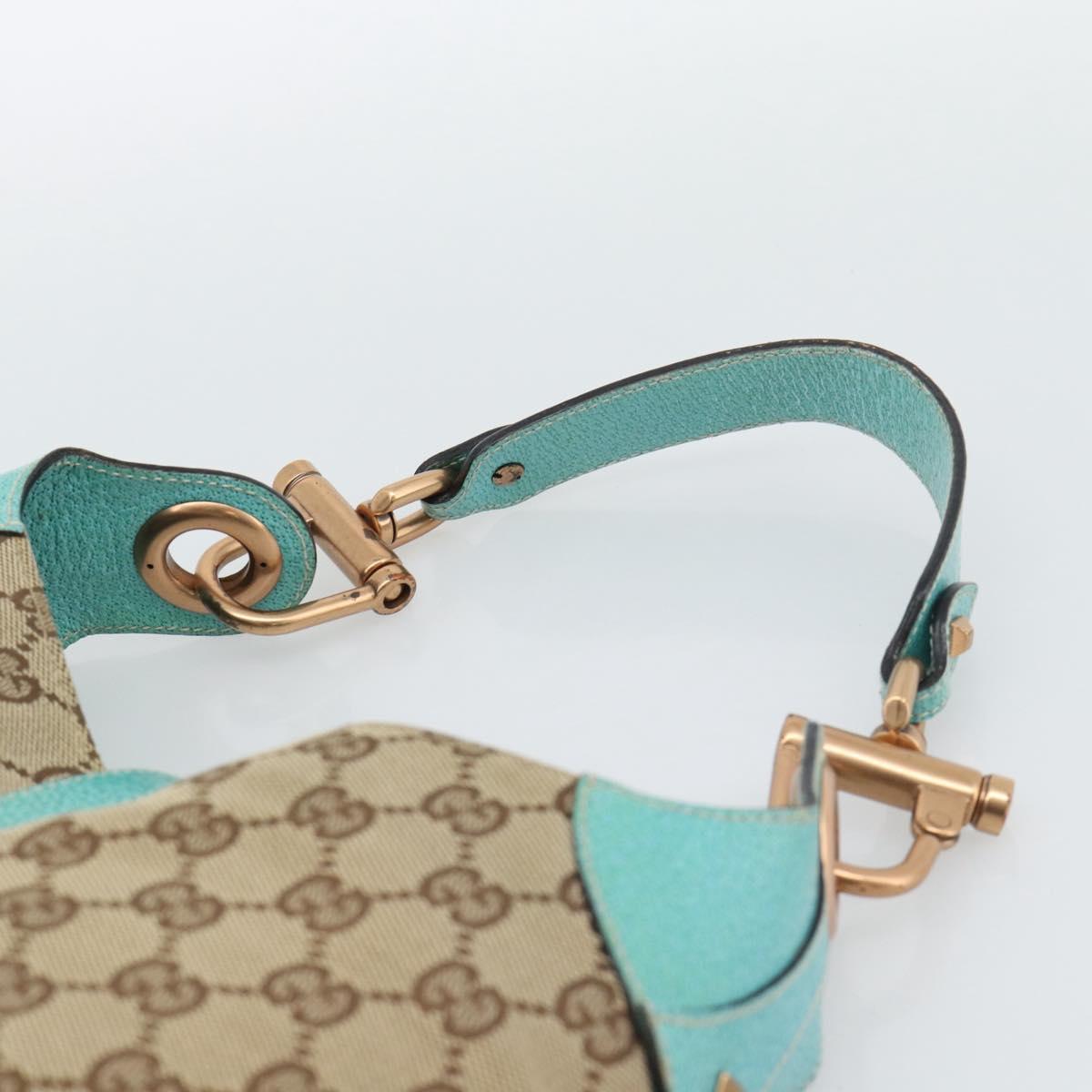 GUCCI GG Canvas New Jackie Shoulder Bag Brown Gold 120888 Auth mr2796V