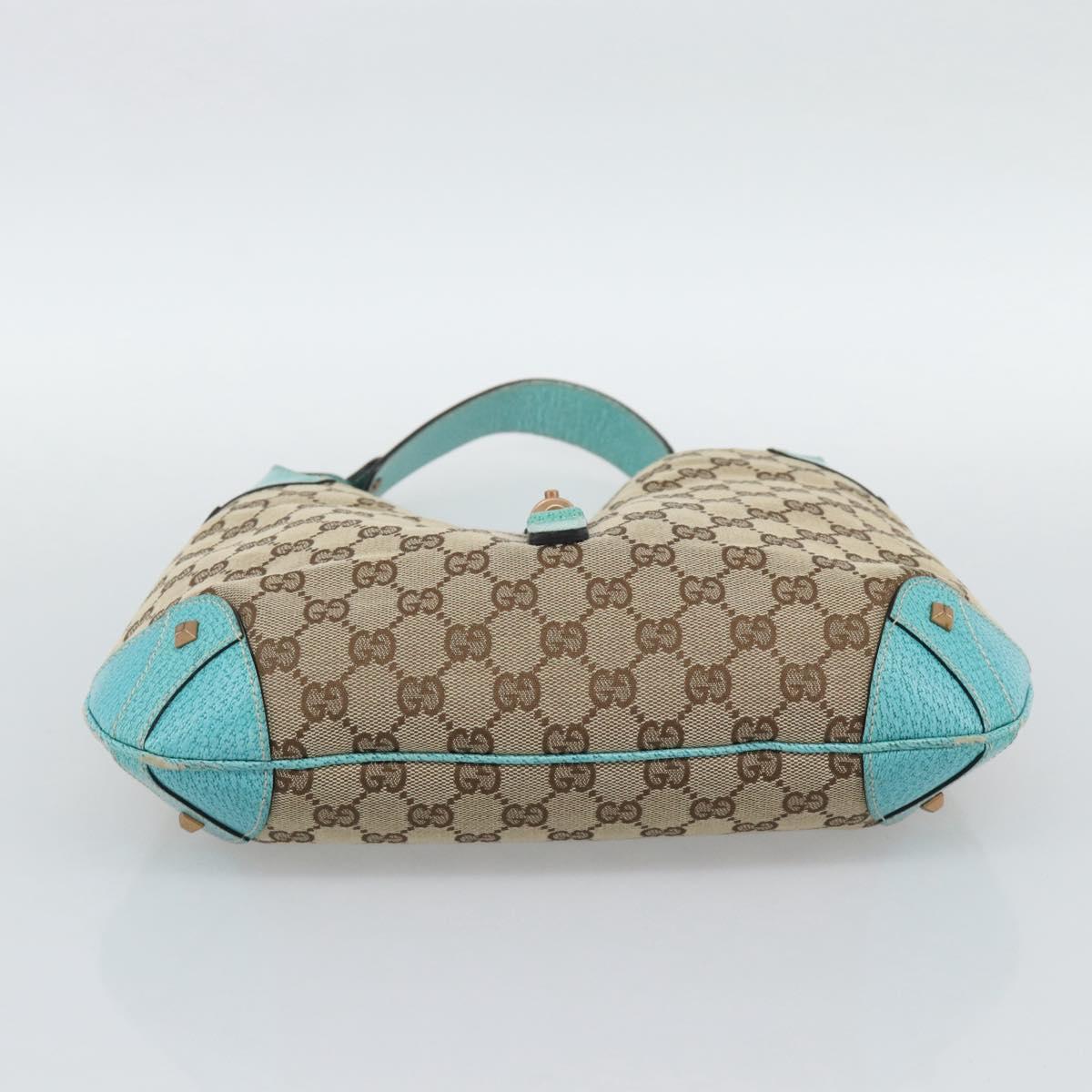GUCCI GG Canvas New Jackie Shoulder Bag Brown Gold 120888 Auth mr2796V
