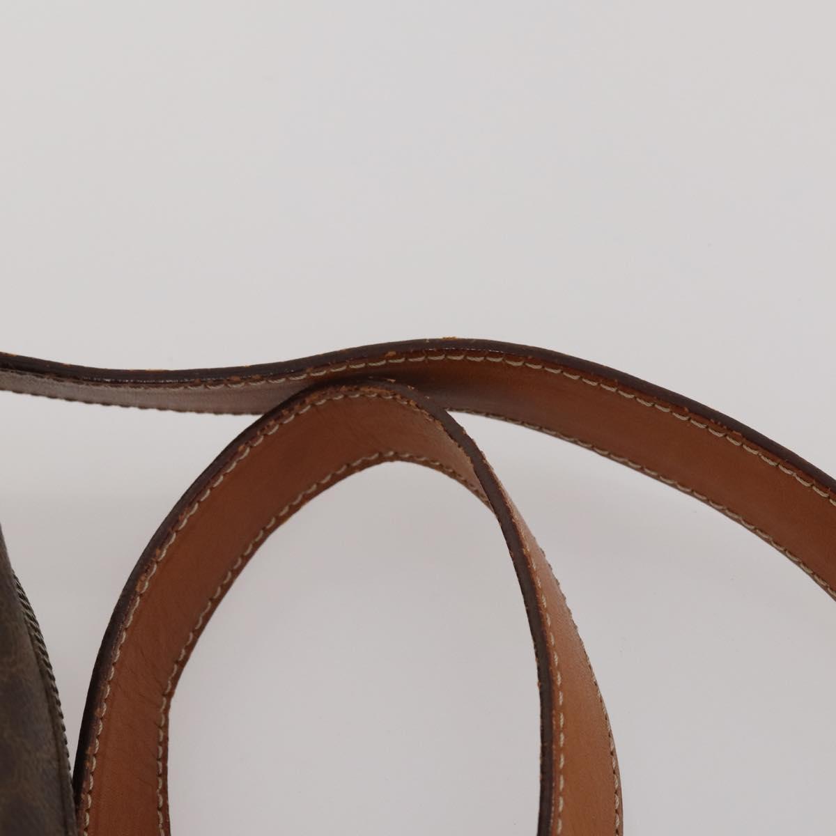 CELINE Macadam Canvas Shoulder Bag PVC Leather 2way 2 Set Brown Auth mr2802