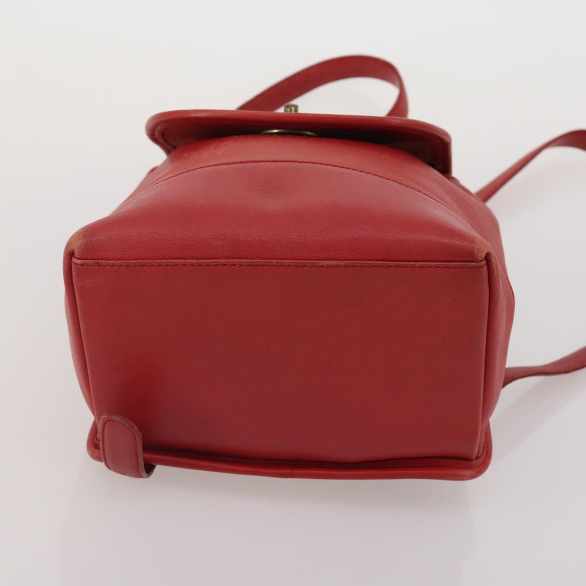 Coach Shoulder Bag Leather 3 Set Red Brown Bordeaux Auth mr2805