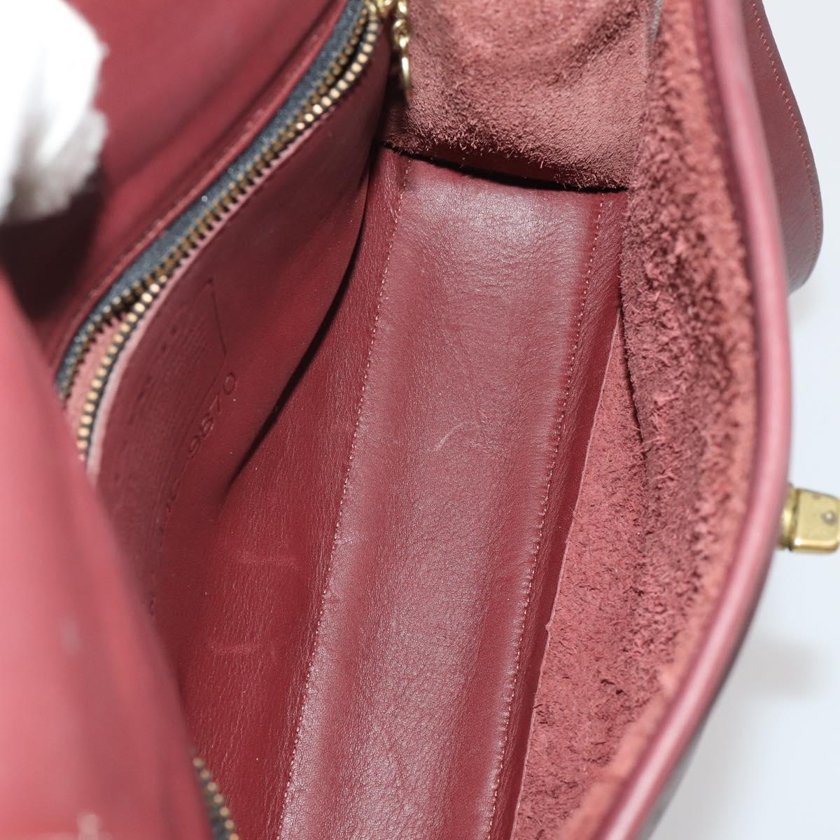 Coach Shoulder Bag Leather 3 Set Red Brown Bordeaux Auth mr2805