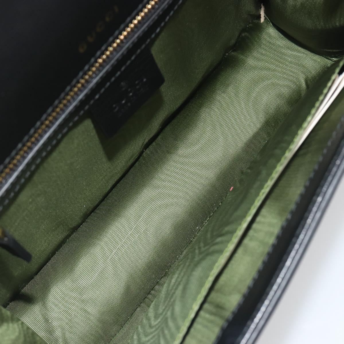 GUCCI Shoulder Bag Leather Black Gold 589474 Auth mr2812