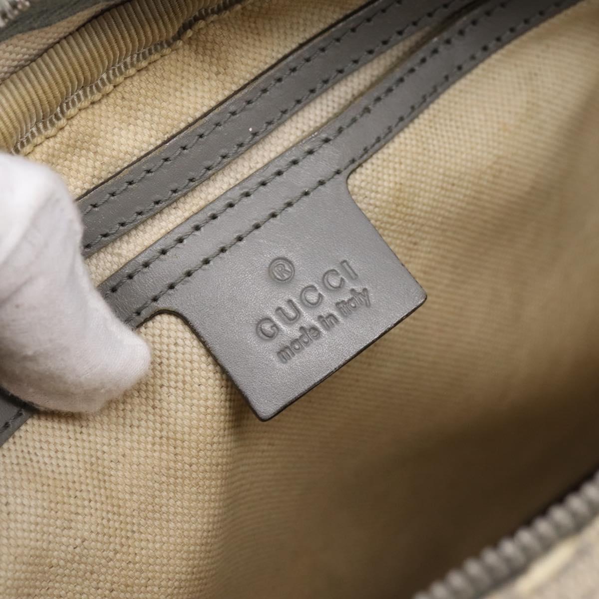 GUCCI GG Supreme Shoulder Bag PVC Beige Silver 201448 Auth mr2814