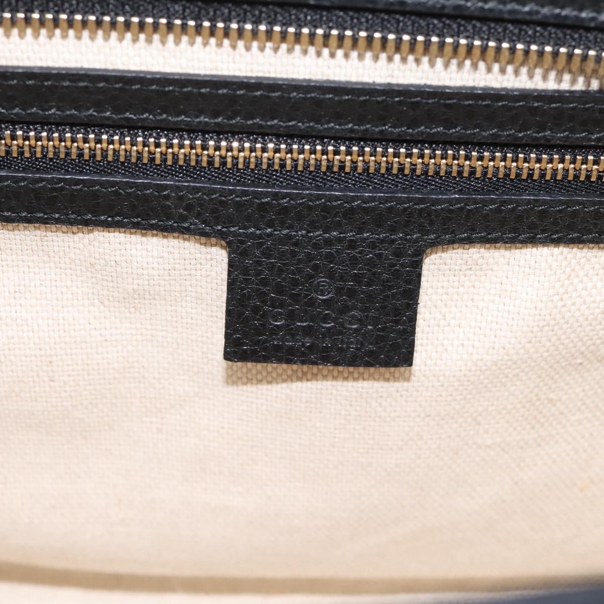 GUCCI Soho Hand Bag Leather Black Gold 431571 Auth mr2816