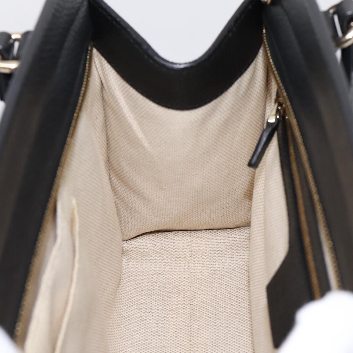 GUCCI Soho Hand Bag Leather Black Gold 431571 Auth mr2816