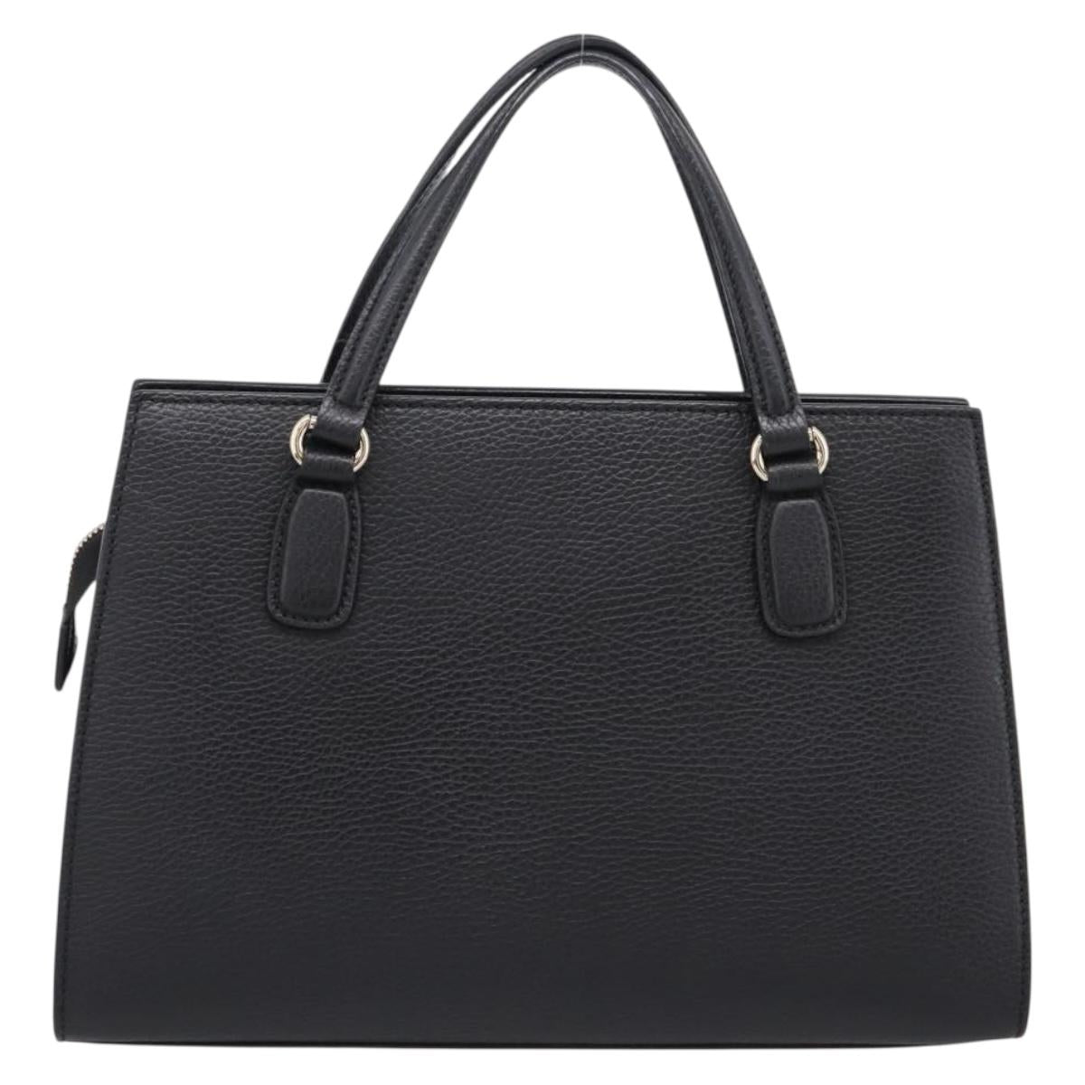 GUCCI Soho Hand Bag Leather Black Gold 431571 Auth mr2816