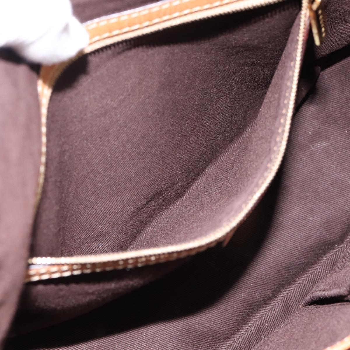 CELINE Macadam Canvas Shoulder Bag PVC Leather Brown Gold Auth mr2821
