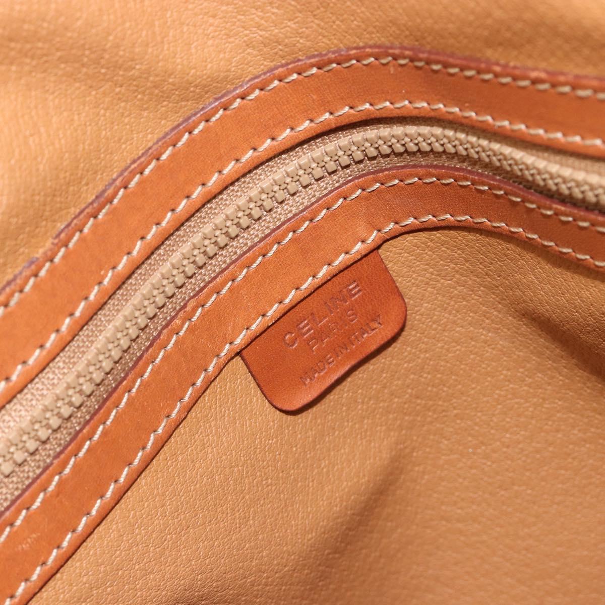 CELINE Macadam Canvas Hand Bag PVC Leather Brown Gold Auth mr2823