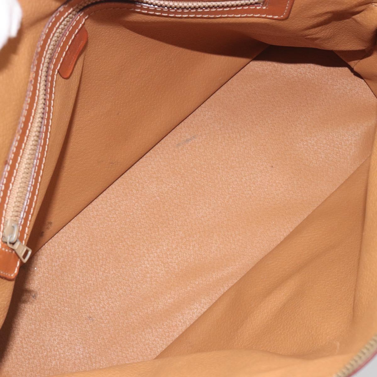 CELINE Macadam Canvas Hand Bag PVC Leather Brown Gold Auth mr2823