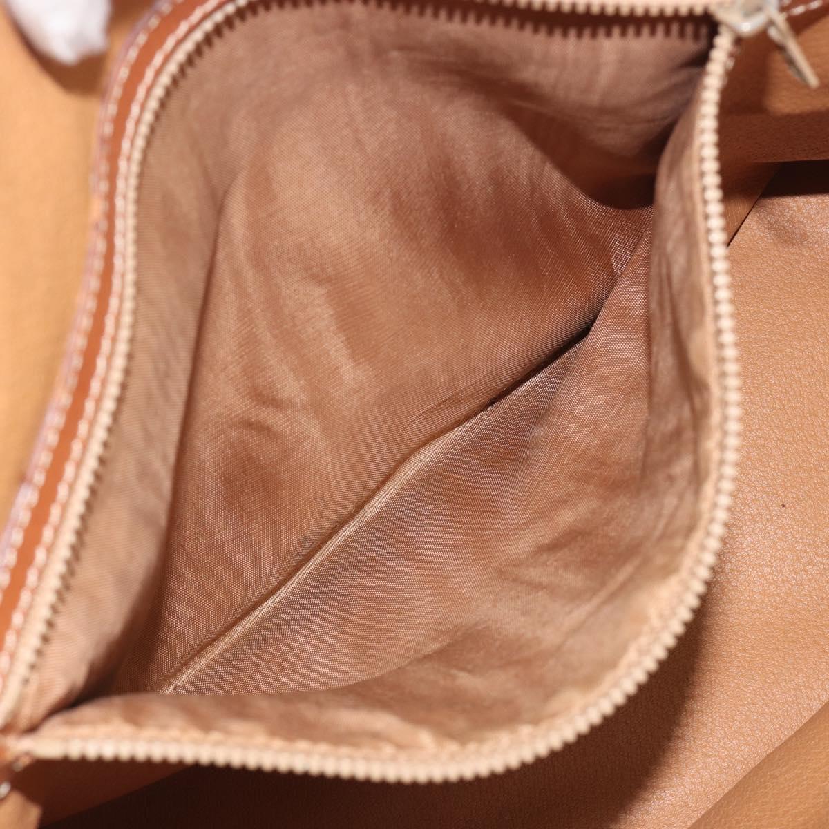CELINE Macadam Canvas Hand Bag PVC Leather Brown Gold Auth mr2823