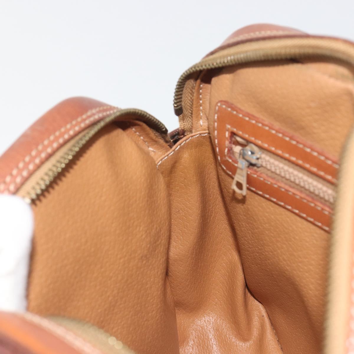 CELINE Macadam Canvas Shoulder Bag PVC Leather Brown Gold Auth mr2826
