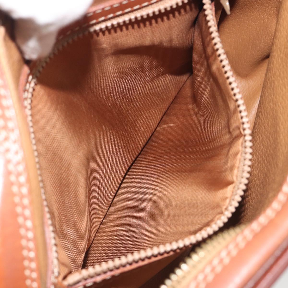 CELINE Macadam Canvas Shoulder Bag PVC Leather Brown Gold Auth mr2826