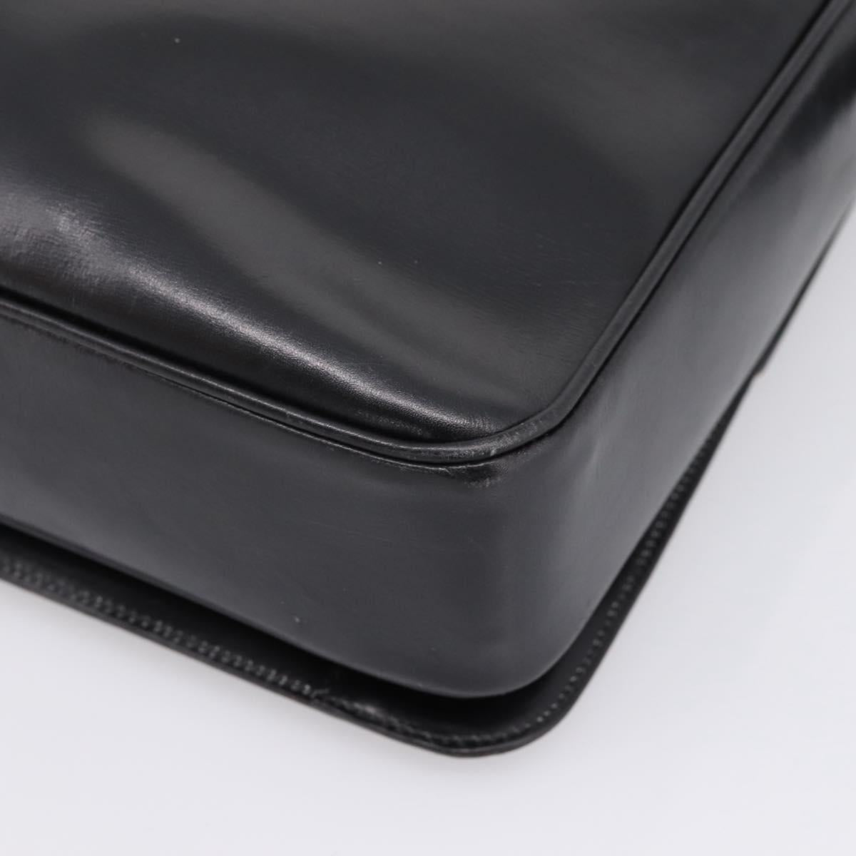 CELINE Shoulder Bag Leather Black Gold Auth mr2828