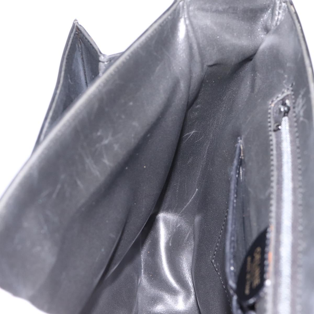 CELINE Shoulder Bag Leather Black Gold Auth mr2828