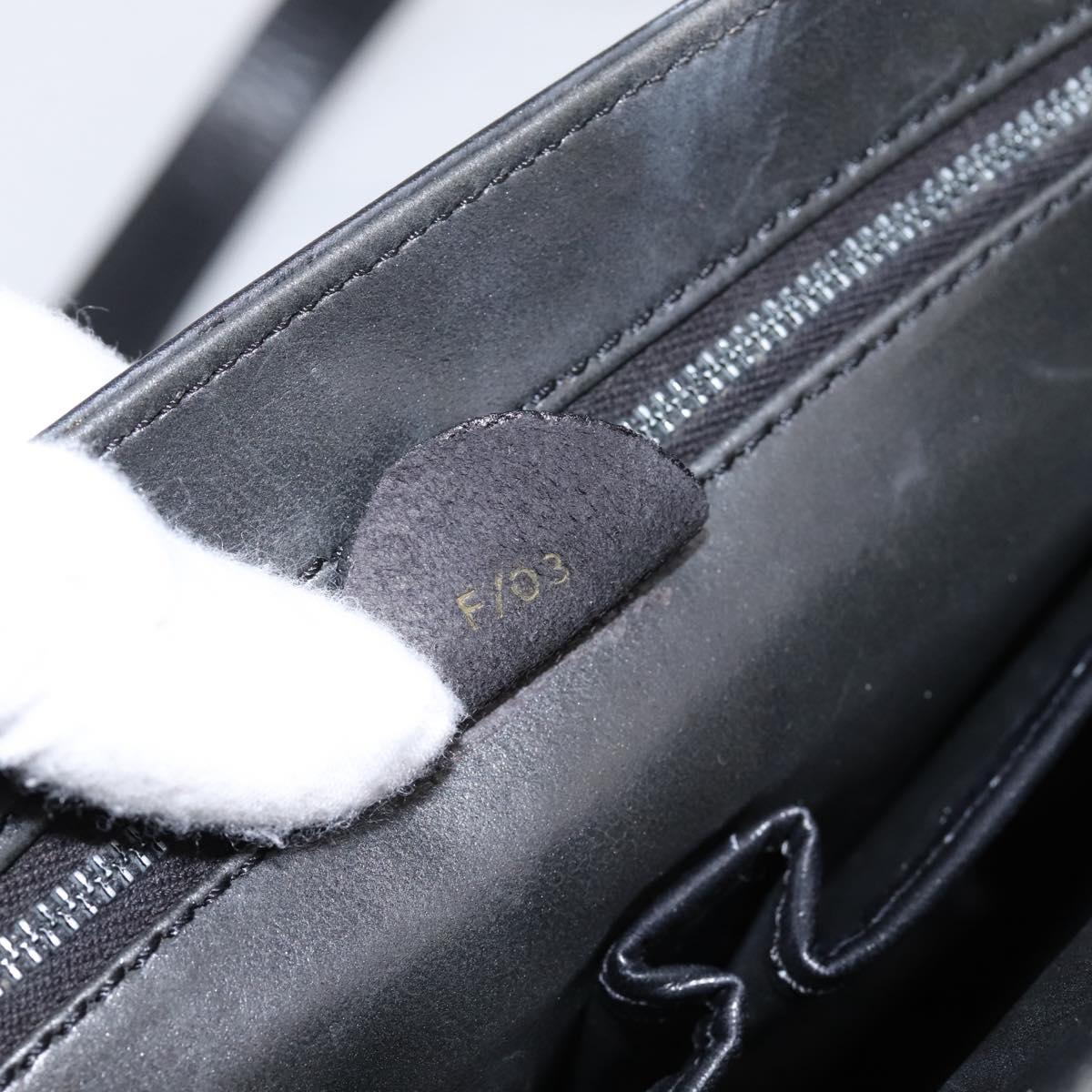 CELINE Shoulder Bag Leather Black Gold Auth mr2828