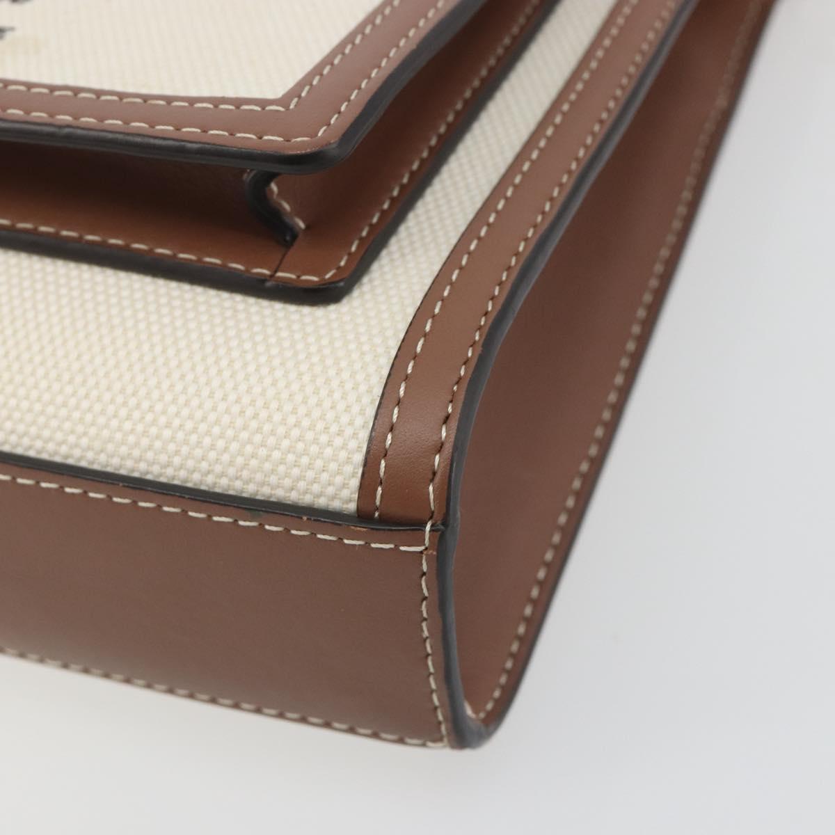 BURBERRY Shoulder Bag Canvas 2way Brown Gold Auth mr2830V