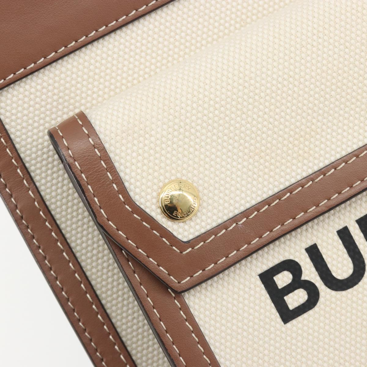 BURBERRY Shoulder Bag Canvas 2way Brown Gold Auth mr2830V