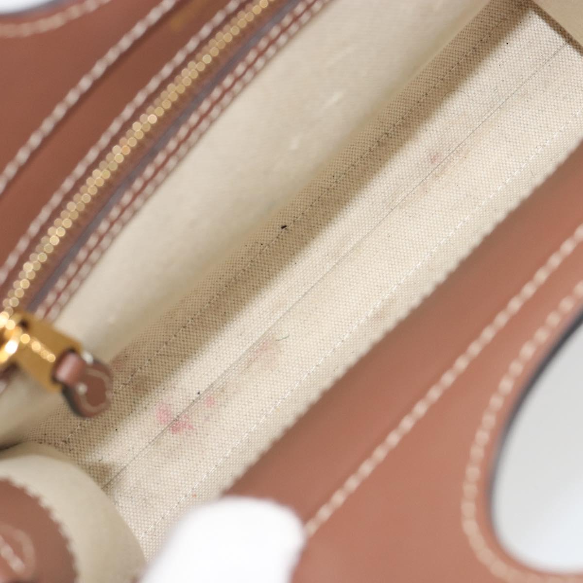 BURBERRY Shoulder Bag Canvas 2way Brown Gold Auth mr2830V