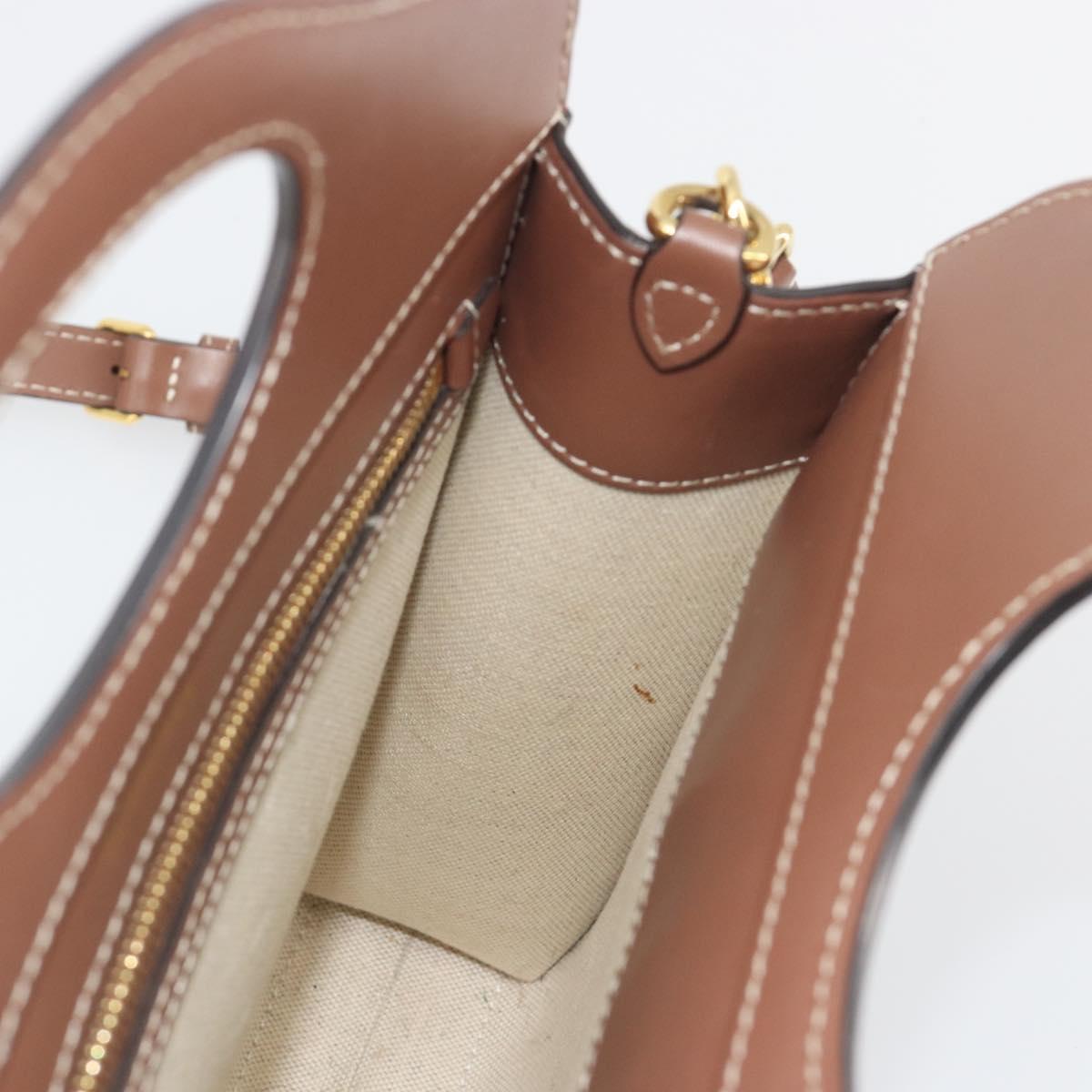 BURBERRY Shoulder Bag Canvas 2way Brown Gold Auth mr2830V