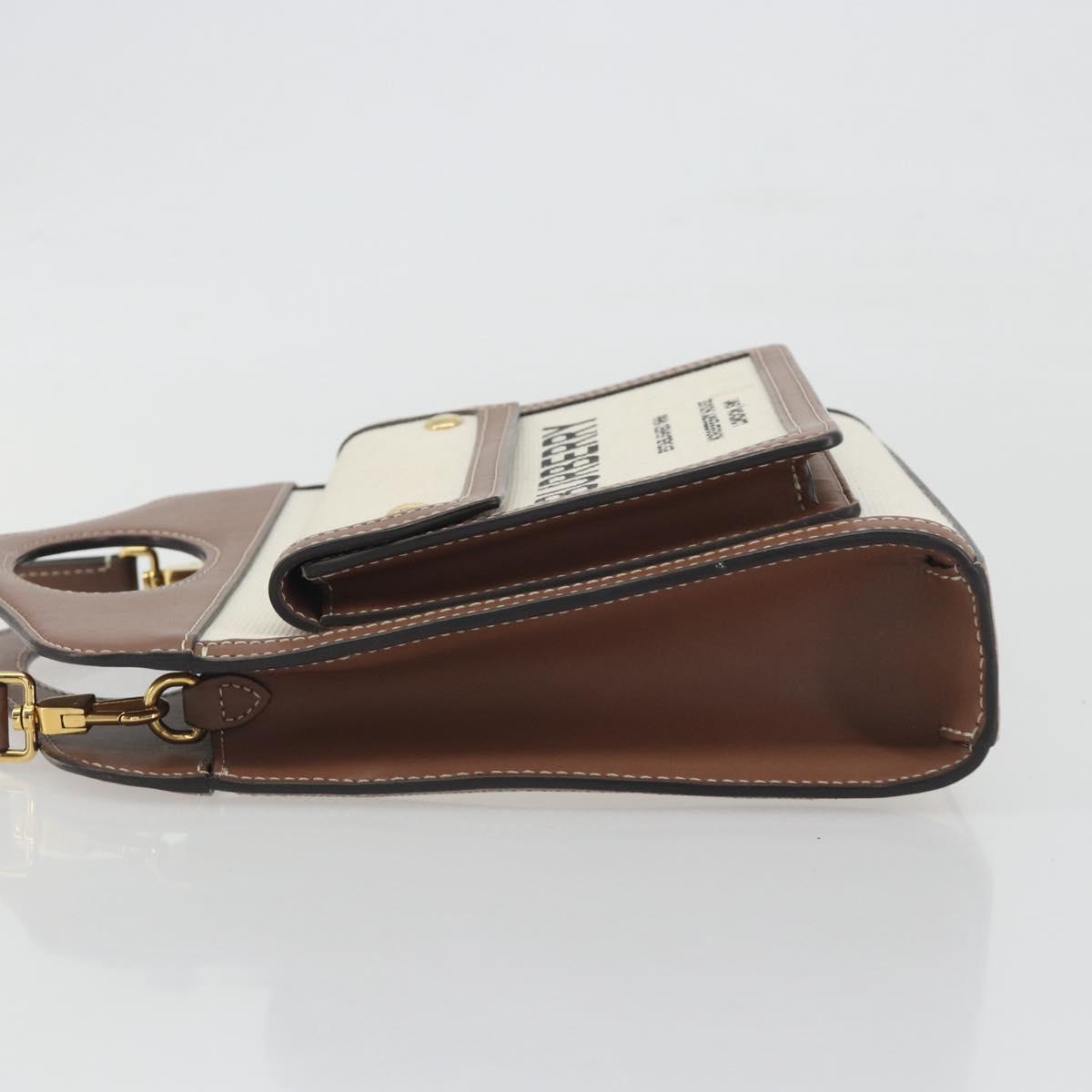 BURBERRY Shoulder Bag Canvas 2way Brown Gold Auth mr2830V