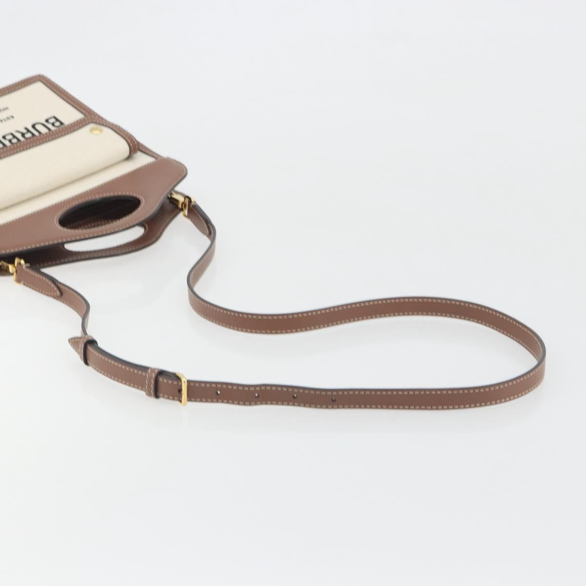 BURBERRY Shoulder Bag Canvas 2way Brown Gold Auth mr2830V