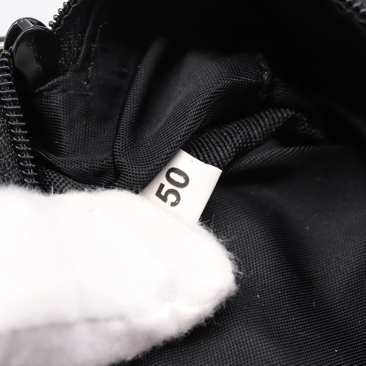 PRADA Tote Bag Nylon Black Silver Auth mr2834