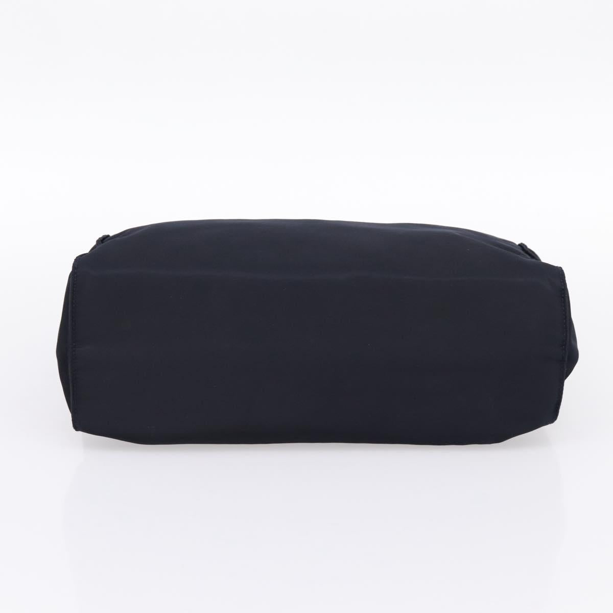 PRADA Pocono Hand Bag Nylon Navy Gold Auth mr2836