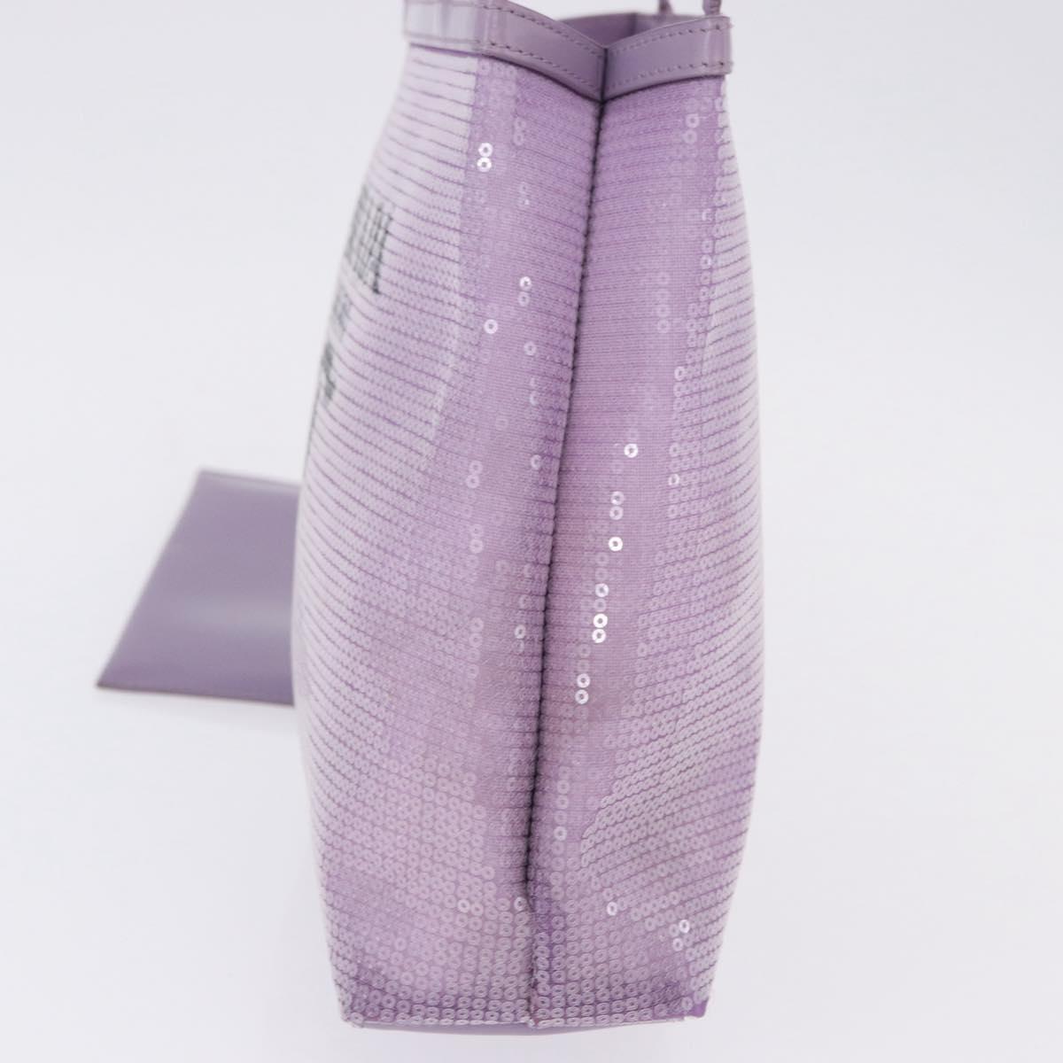 PRADA Hand Bag Mesh Sequins Purple Silver Auth mr2840