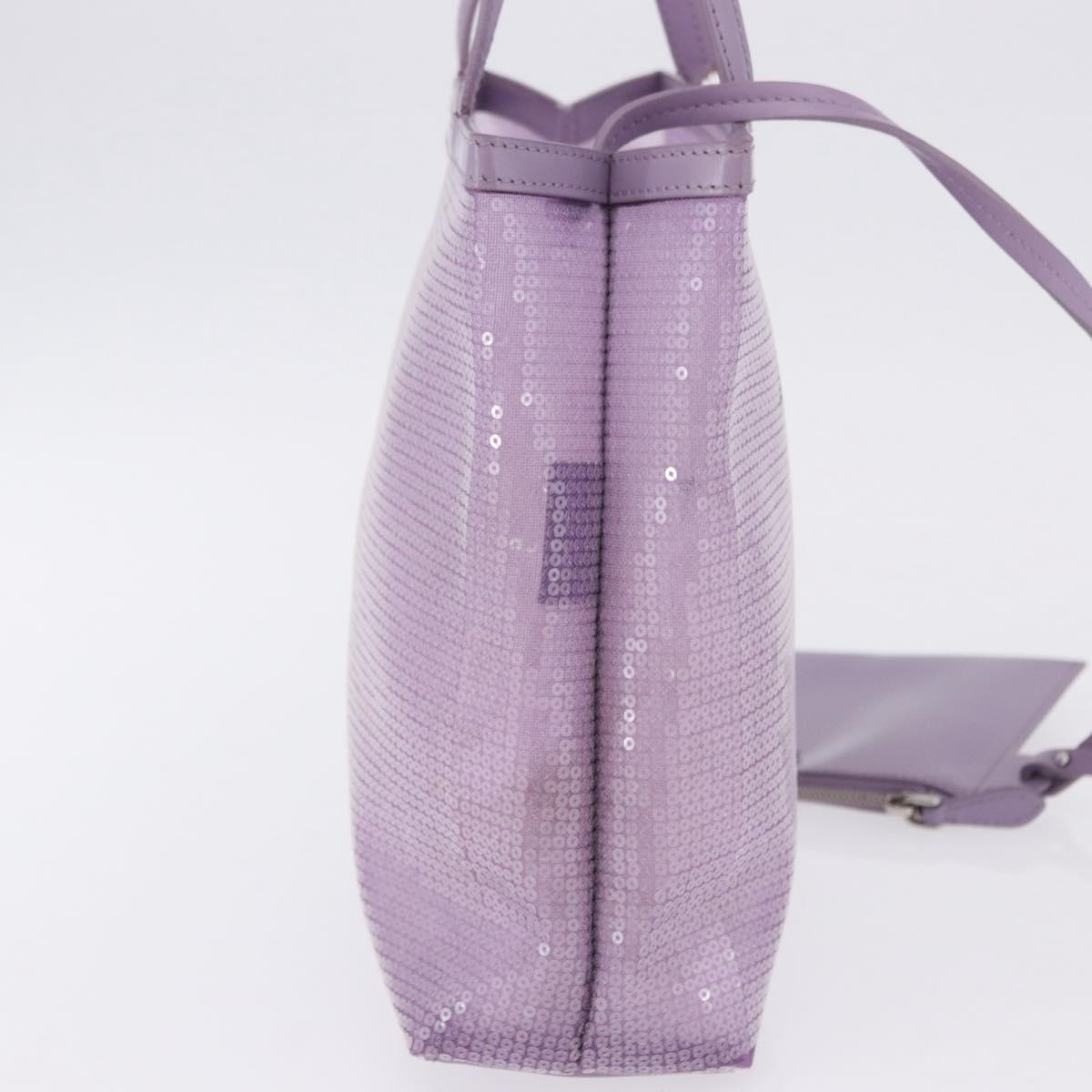 PRADA Hand Bag Mesh Sequins Purple Silver Auth mr2840