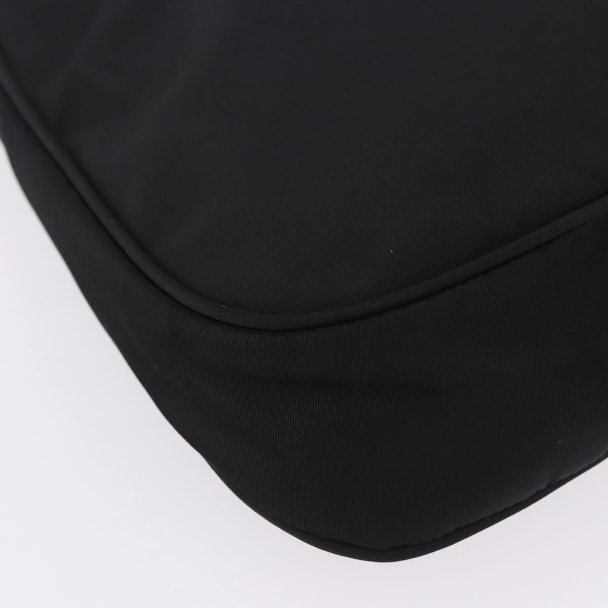 PRADA Hand Bag Nylon Black Silver Auth mr2842A