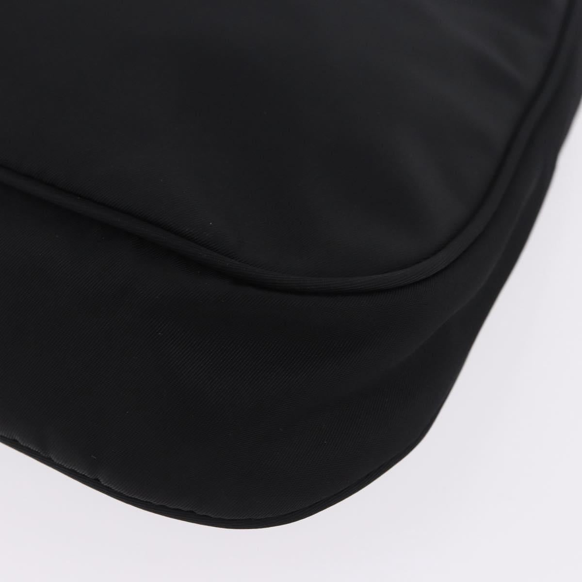 PRADA Hand Bag Nylon Black Silver Auth mr2842A
