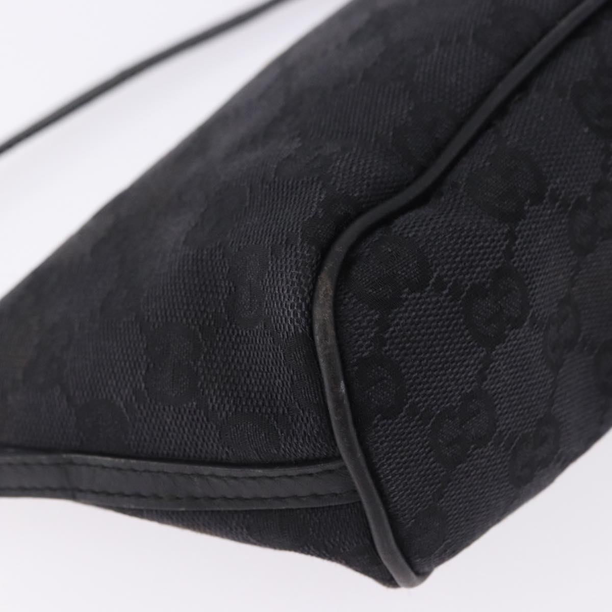 GUCCI GG Canvas Accessory Pouch Black Gold 089 1103 Auth mr2843