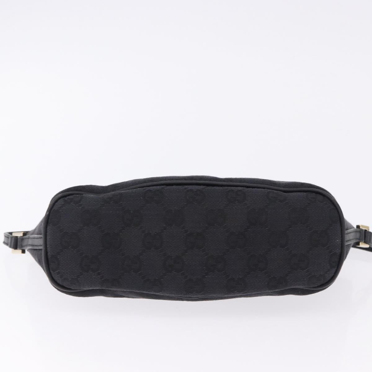 GUCCI GG Canvas Accessory Pouch Black Gold 089 1103 Auth mr2843