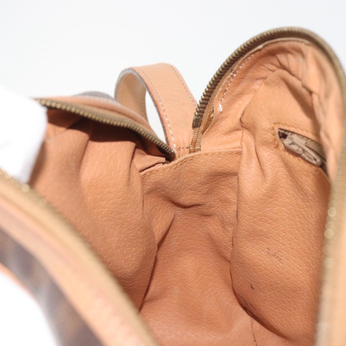 CELINE Macadam Canvas Shoulder Bag PVC Leather Brown Gold Auth mr2845