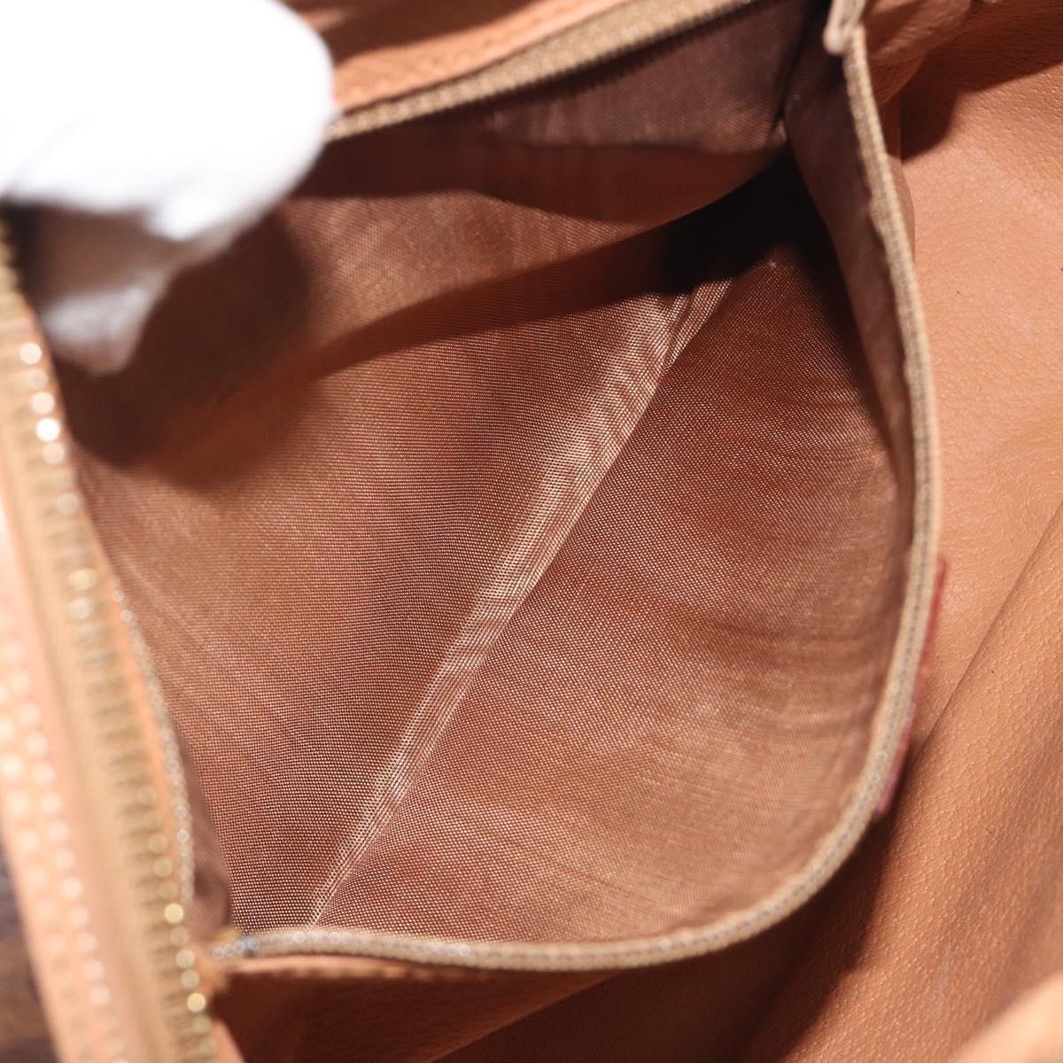 CELINE Macadam Canvas Shoulder Bag PVC Leather Brown Gold Auth mr2845