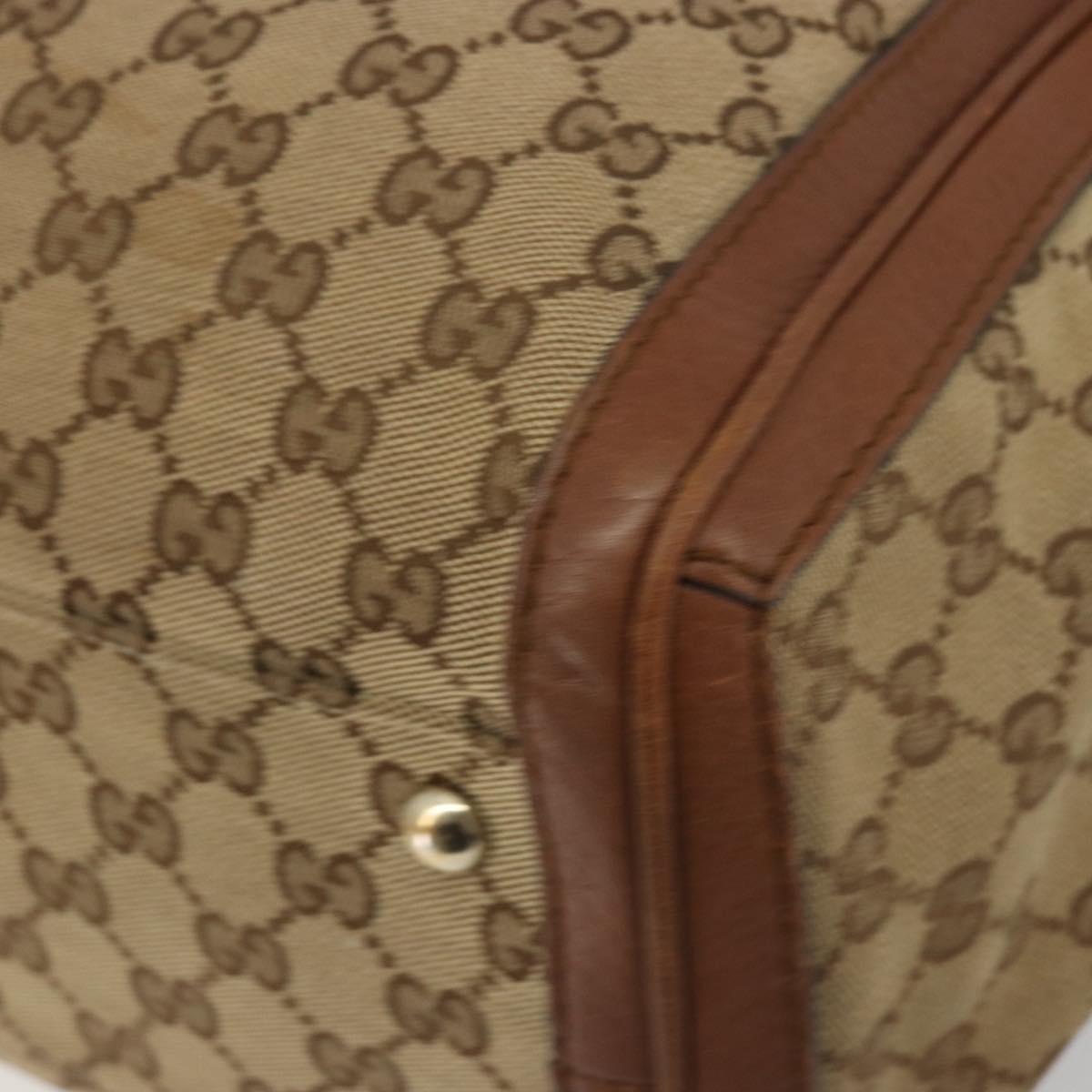 GUCCI GG Canvas Tote Bag Beige Gold 269945 Auth mr2849