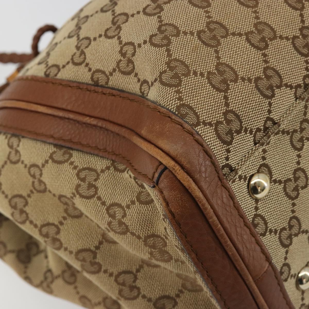 GUCCI GG Canvas Tote Bag Beige Gold 269945 Auth mr2849