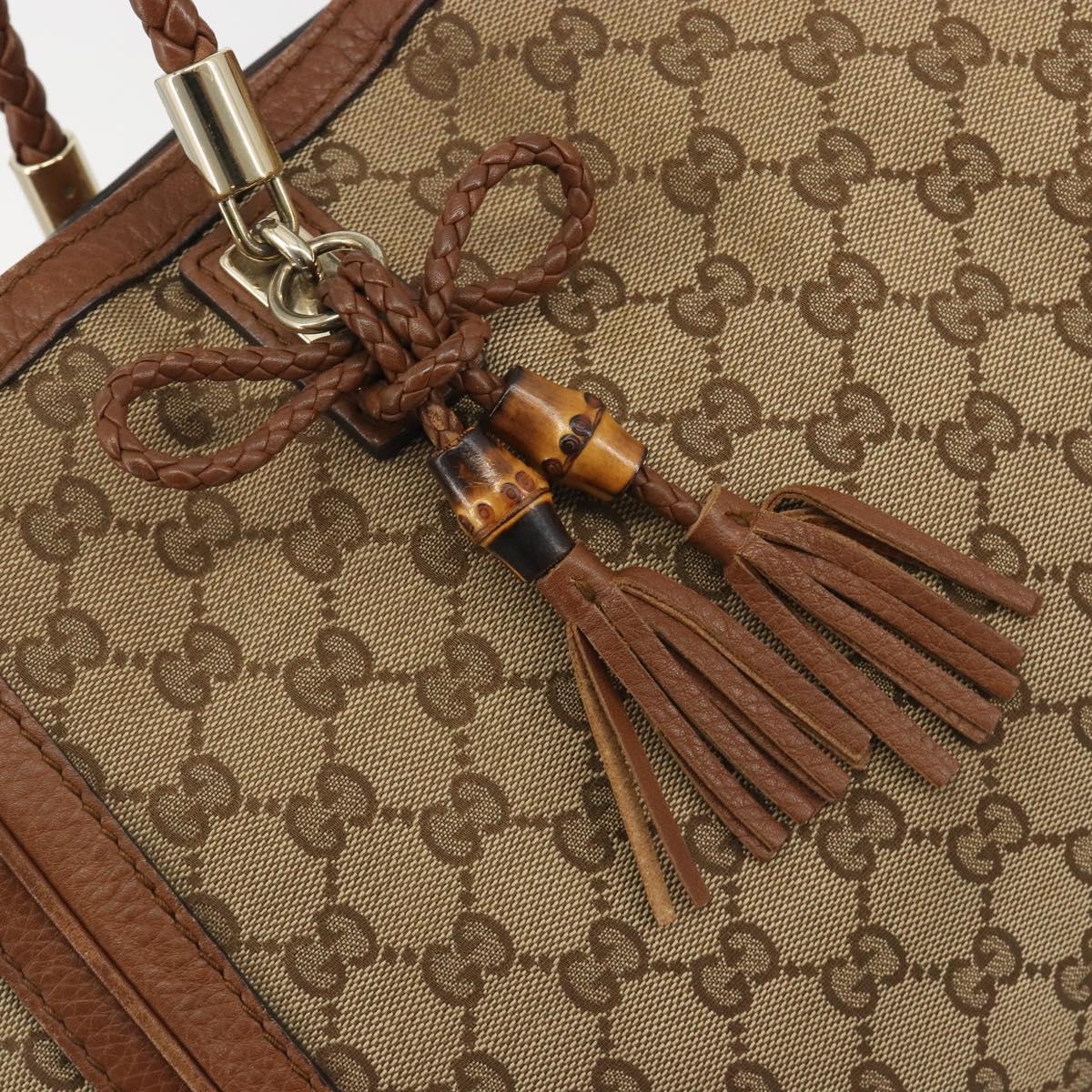 GUCCI GG Canvas Tote Bag Beige Gold 269945 Auth mr2849