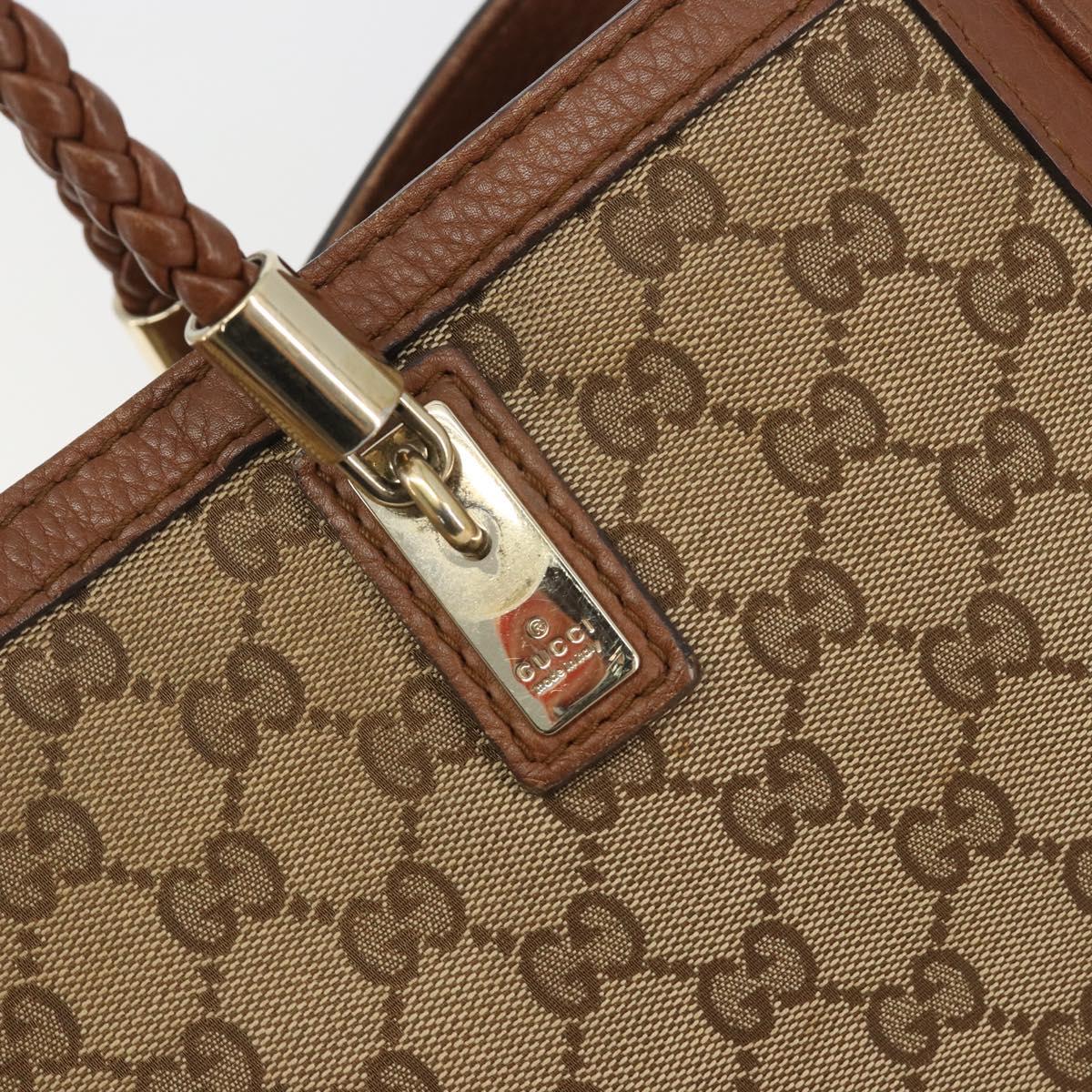 GUCCI GG Canvas Tote Bag Beige Gold 269945 Auth mr2849